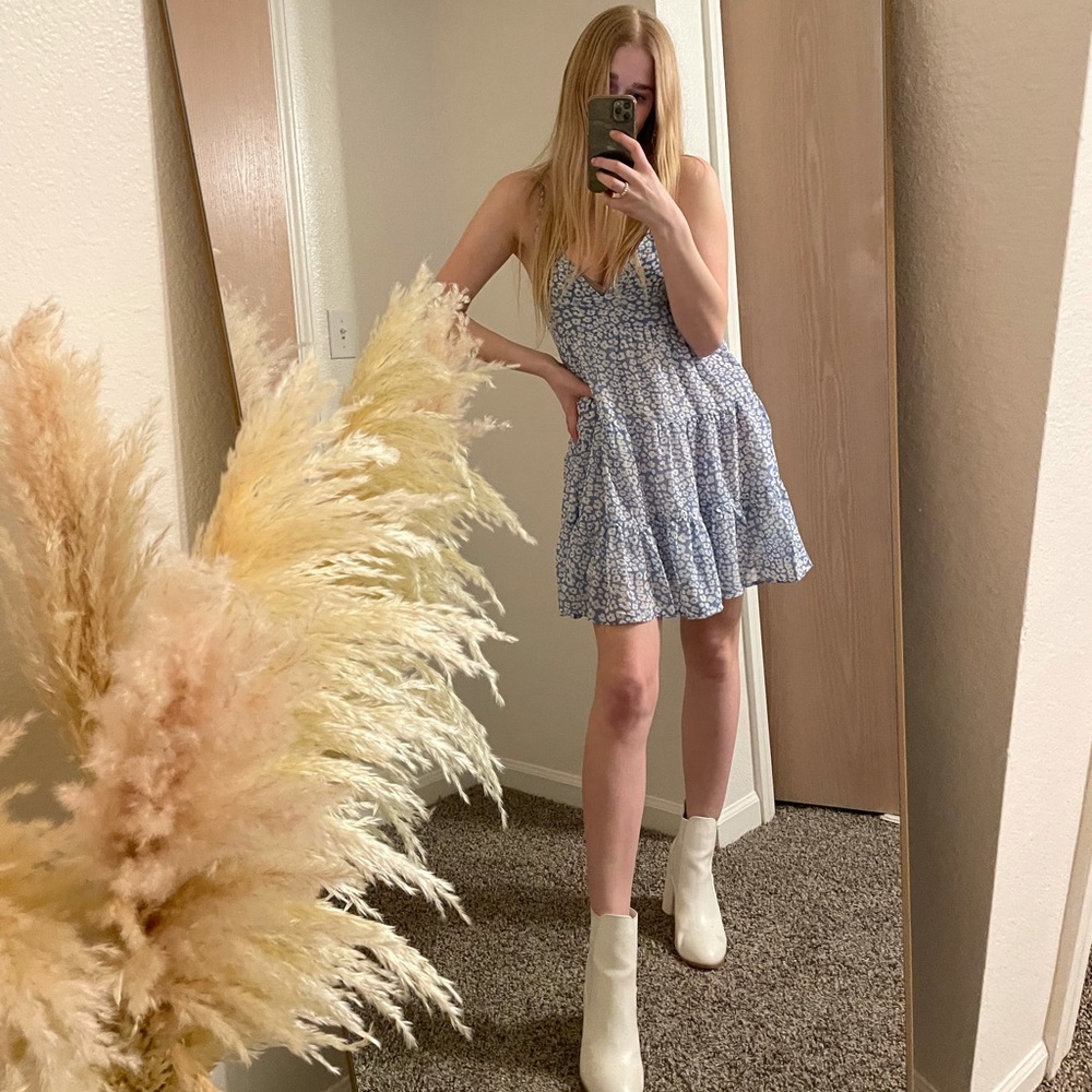 Brand New Shein Blue Floral Mini Dress